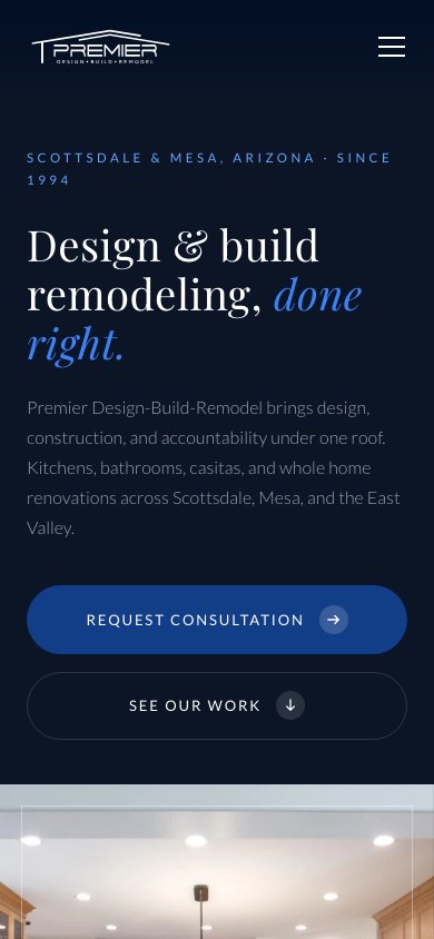 The new homepage on a phone